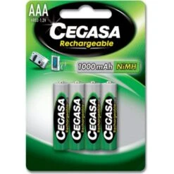 4 Piles Rechargeables Accu Cegasa AAA LR03 1.2V 1000mAH