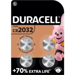 DURACELL Pile à Usage Unique Lithium CR2032, 3 V, Blister De 4 Pièces (119376)