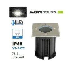 V-TAC VT-7677 Douille Pour Spot Encastré Carré GU10 En Acier Inoxydable Couleur Noire - Sku 7516 -Varta || Makita || OSRAM Soldes 30884347 3