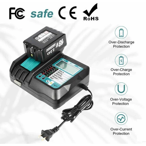 Bsioff DC18RF 3.5A Chargeur De Batterie De Remplacement Pour Makita BL1840 BL1820 BL1830 BL1430 BL1440 BL1450 Batterie De Remplacement Pour Chargeur Avec ¨cran LED 6 Bsioff DC18RF 3.5A Chargeur De Batterie De Remplacement Pour Makita BL1840 BL1820 BL1830 BL1430 BL1440 BL1450 Batterie De Remplacement Pour Chargeur Avec ¨cran LED – Image 4