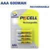 4 Piles Rechargeables AAA 600mAh 1.2V PKCell