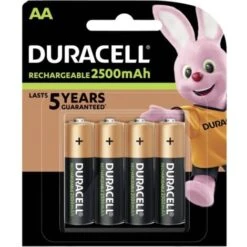 Pile Rechargeable LR6 (AA) NiMH Duracell PreCharged HR06 2500 MAh 1.2 V 4 Pc(s)