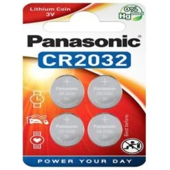 Panasonic Pile Lithium CR2032 3V, 4 Pièces En Blister (CR-2032EL/4B)