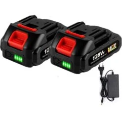 Batterie Remplacement Pour Outil ONEVAN18V - Batterie Lithium Pour Outil Sans Fil - 128vf Avec Indicateur LED Et Chargeur ( PACK De 2 )