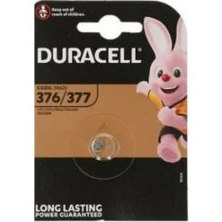DURACELL Pile Oxyde D'argent Duracell Spéciale 377/376 1,55 V, Pack De 1 (SR66 / SR626 / V377 / V376 / SR626W / SR626SW) Conçue Pour Une Utilisation Dans Les Montres, Calculatrices Et Dispositifs Médi