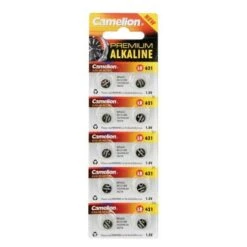 Camelion Pile Bouton Pour Montre 1.5V-13mAh AG1 LR621, 10 Pièces (AG1-BP10)