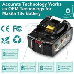(pack De 2) Batterie De Remplacement Pour Makita BL1850B 18V 5,0Ah BL1850 BL1860B BL1860 BL1830B BL1840B BL1840 BL1890 BL1835 BL1845 194204-5 BL1815 BL1825 LXT-400 BL18 Avec Indicateur LED -Varta || Makita || OSRAM Soldes 65673764 4