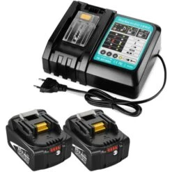 (pack De 3) 2X Batterie De Remplacement 18V 5,0ah Pour Makita Pour Outil électrique, Batterie Lithium Avec Indicateur LED LXT & 1X Chargeur 3A Indicateur LED