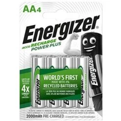 Energizer Piles Rechargeables AA, Recharge Power Plus, Lot De 4 (E300626700)