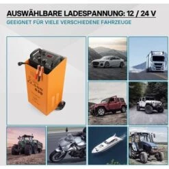 WilTec Chargeur De Batterie 12V 24V Moto Voiture Auto Boost 630 Chargement Rapide Véhicule Chantier -Varta || Makita || OSRAM Soldes 808700 3