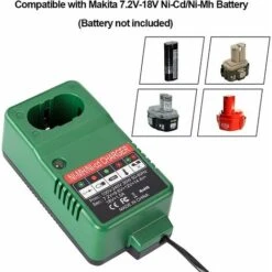 Chargeur De Batterie NiMH NiCd 1,5 A Chargeur De Rechange DC1804 DC1822 DC1414 Chargeur De Perceuse Sans Fil Compatible Avec Makita 7,2 V 9,6 V 12 V 14,4 V 18 V Batterie PA12 1222 PA14 1422 PA18 1822 -Varta || Makita || OSRAM Soldes 80970806 4