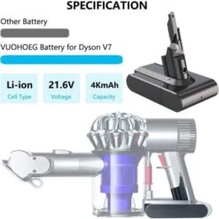 V7 Batterie Pour Dyson Batterie Dyson 21,6V 4000mAh SV11 V7 Cordless V7 Extra V7 Trigger + V7 Motor Head V7 Pro V7 Fluffy V7 Mattress -Varta || Makita || OSRAM Soldes 81245045 3