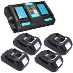 (pack De 5) 4X Batterie Pour Makita 18V 1.5Ah BL1815N BL1840 BL1830 BL1850 BL1860B + Chargeur DC18SF 4 Ports 14.4V-18V