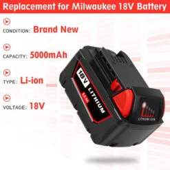 (pack De 3) 2X 18V 5.0Ah Batterie D'outil Pour Milwaukee M18 48-11-1828 48-11-1840 C18B M18BX Li18 M18B4 M18 XC Avec Milwaukee Chargeur M12 M18 -Varta || Makita || OSRAM Soldes 91106183 3