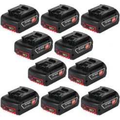 10X Batterie Pour BOSCH 18V Lithium-Ion BAT609G BAT609, BAT618, BAT618G, BAT610G 260736092, 260736236, BAT619G, BAT619, 2607336169, BAT609G, 260736170, 2607336 235, 2607360 LIN, GSB 18VE-2-LI