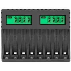 Chargeur De Batterie ÉCran LCD Chargeurs Intelligents Intelligents à 8 Emplacements Pour Piles Rechargeables AA/AAA NiCd NiMh Chargeur AA AAA