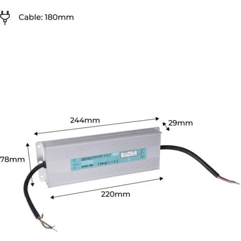 Transformateur étanche 200W 12V DC 16.6A IP67 6 Transformateur étanche 200W 12V DC 16.6A IP67 – Image 5